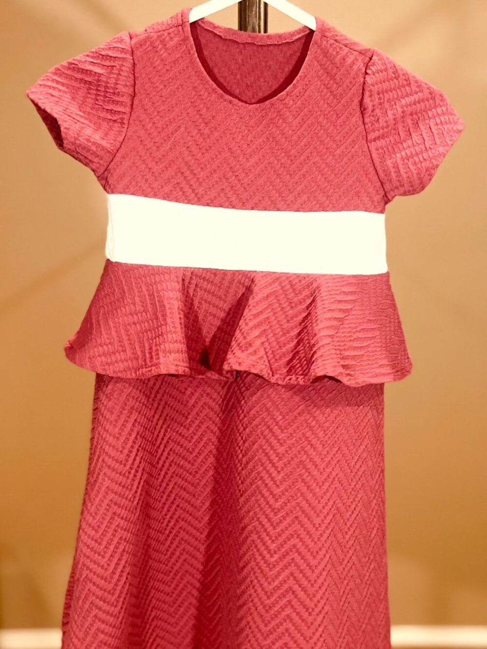 Vintage Chevron Dress w/ Peplum Skirt - Approx. Size 2 - By Poppy & Princess